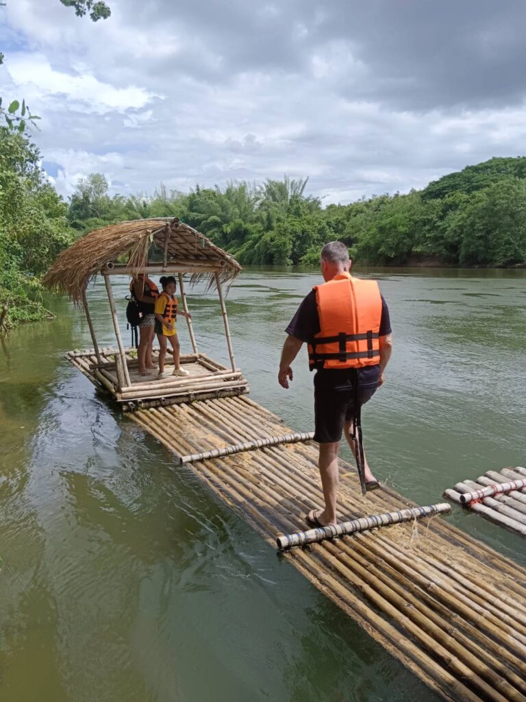 Bamboo rafting on the river near Kanchanaburi.