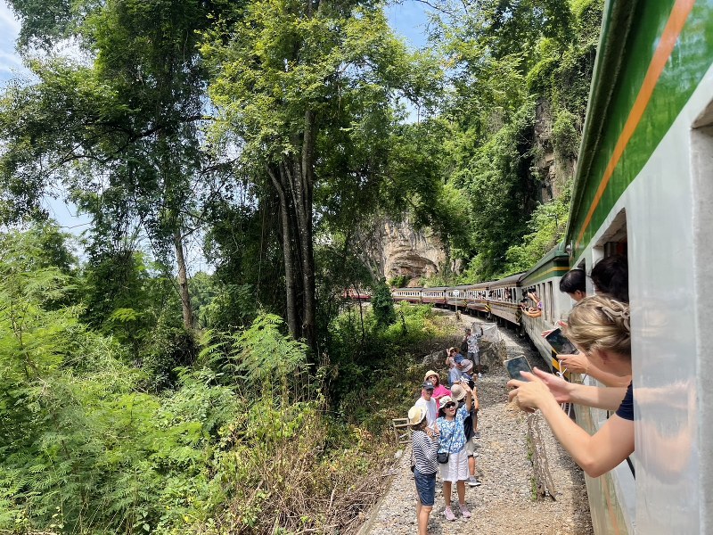 View outside Death Railway train ride Kanchanaburi